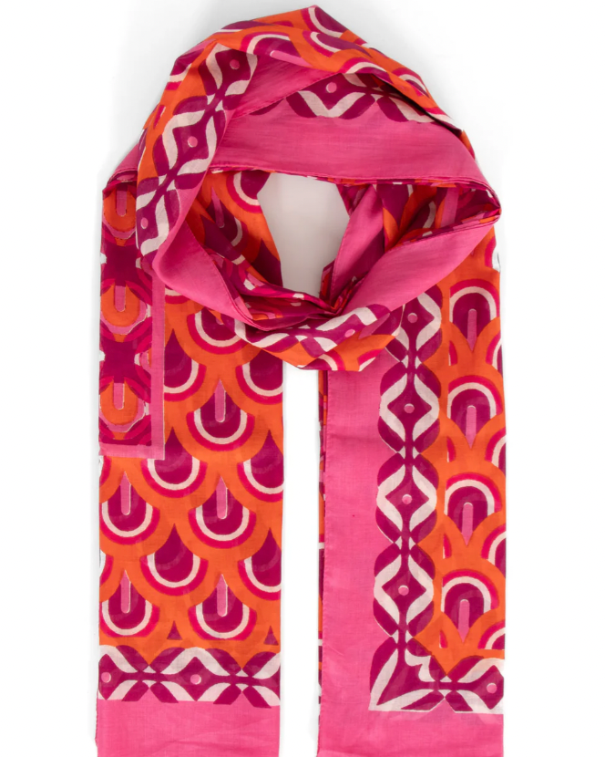 Pink/Orange Dahlia Scarf