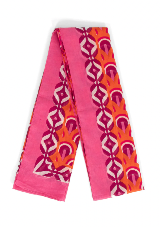 Pink/Orange Dahlia Scarf