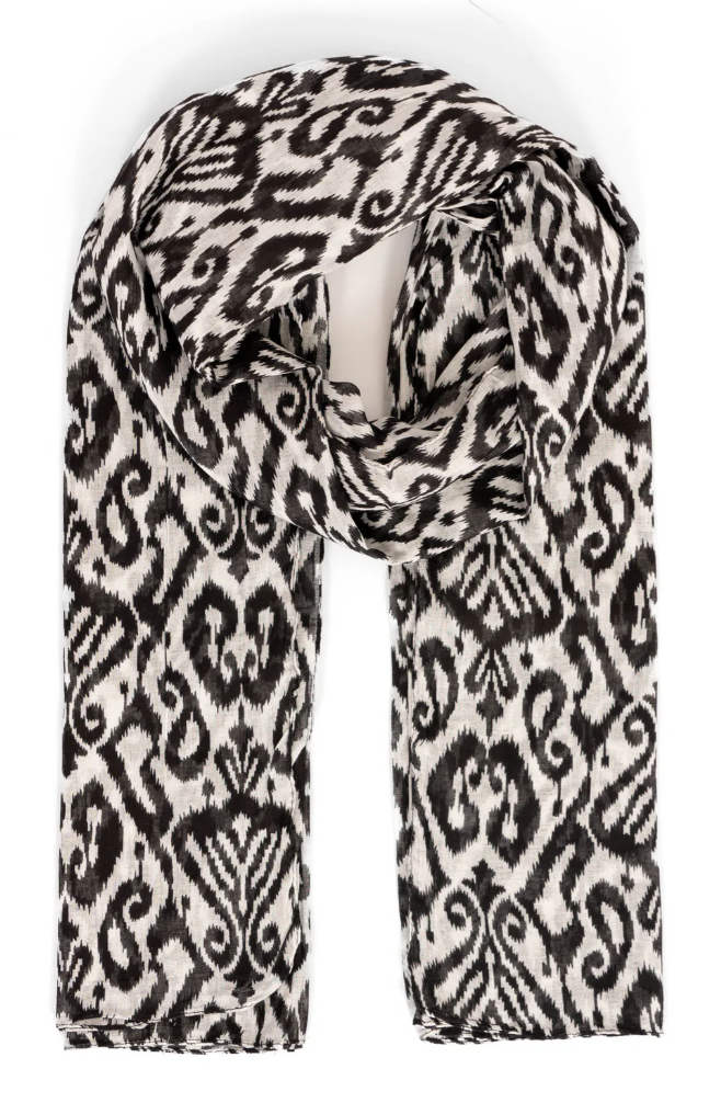 Black Damask Scarf