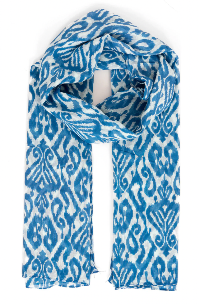 Blue Damask Scarf