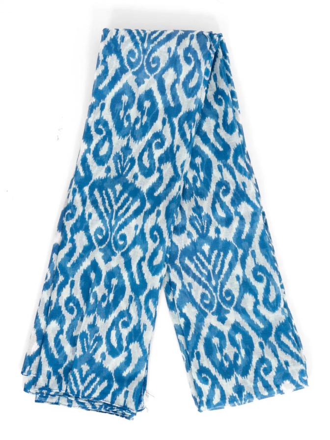 Blue Damask Scarf