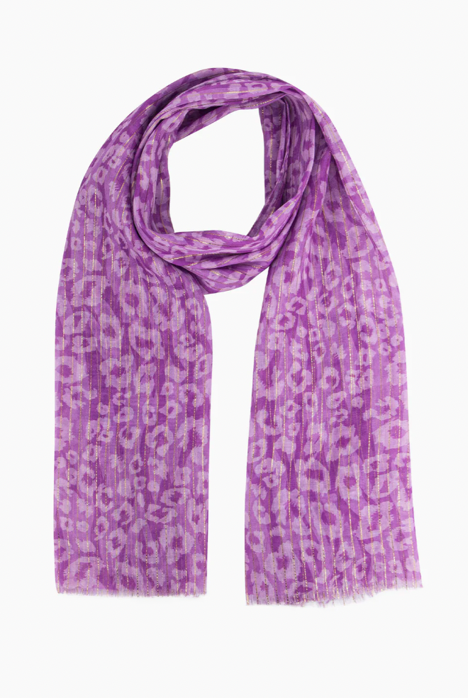 Lilac Leopard Scarf
