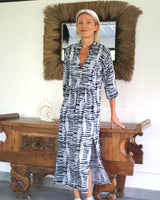 Sicily Dress - Black Peg Tie Dye