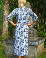 Sicily Dress - Black Peg Tie Dye