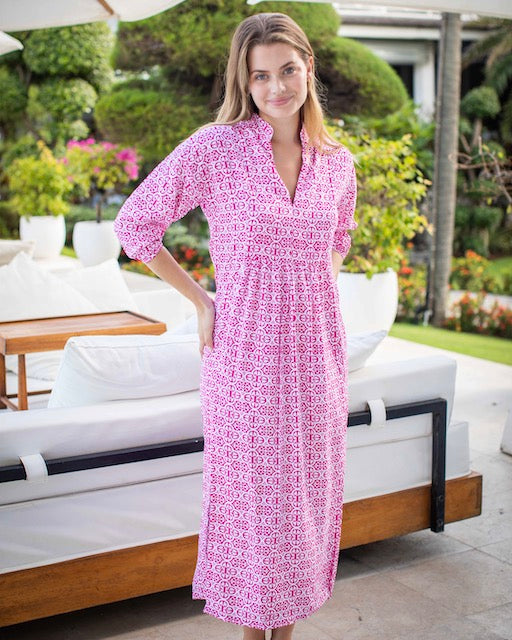 Sicily Dress - Fuchsia Clove