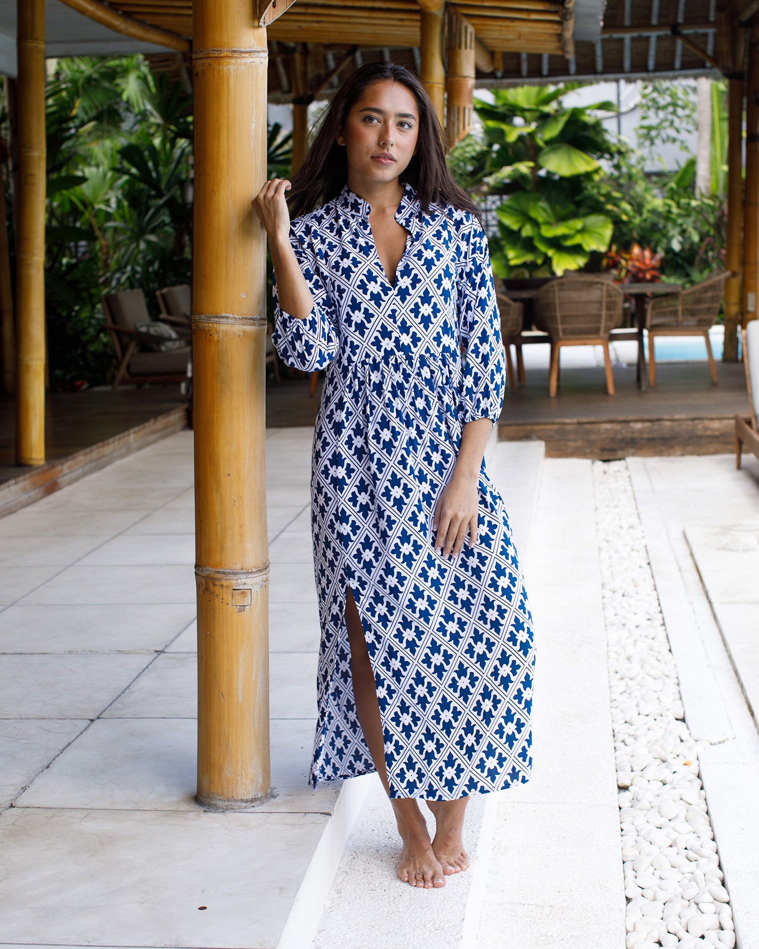 Sicily Dress - Navy Regency