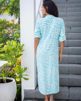 Sicily Dress - Turquoise Zebra