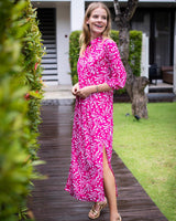 Sicily Dress - Fuchsia Exotic Fern