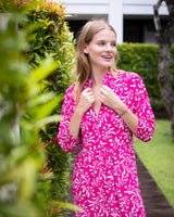 Sicily Dress - Fuchsia Exotic Fern