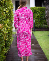 Sicily Dress - Fuchsia Exotic Fern