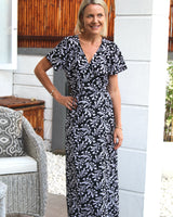 Sloane Dress - Black Exotic Fern