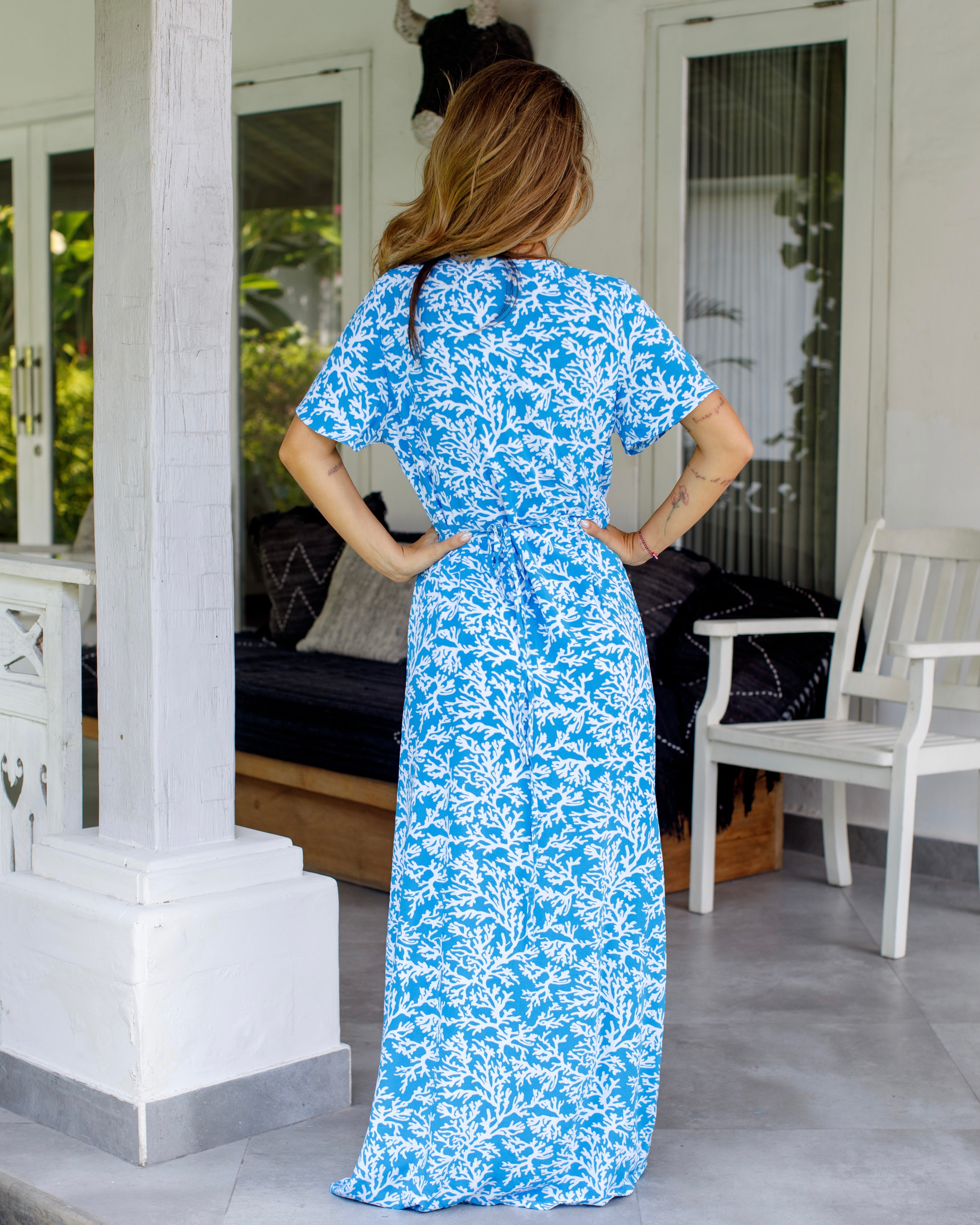 Sloane Dress - Malibu Blue Coral