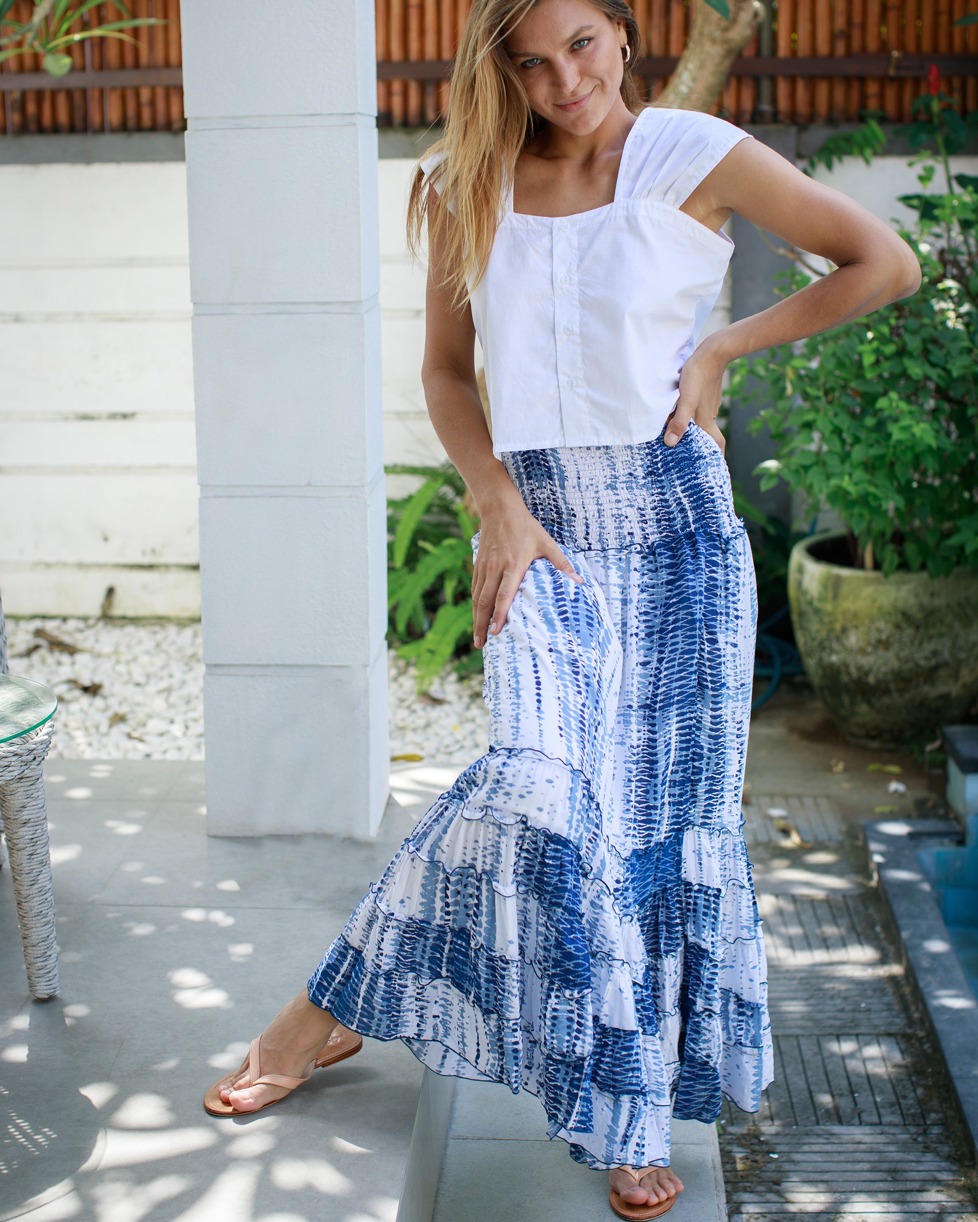 St Tropez Dress/Skirt - Navy Triangle Tie Dye