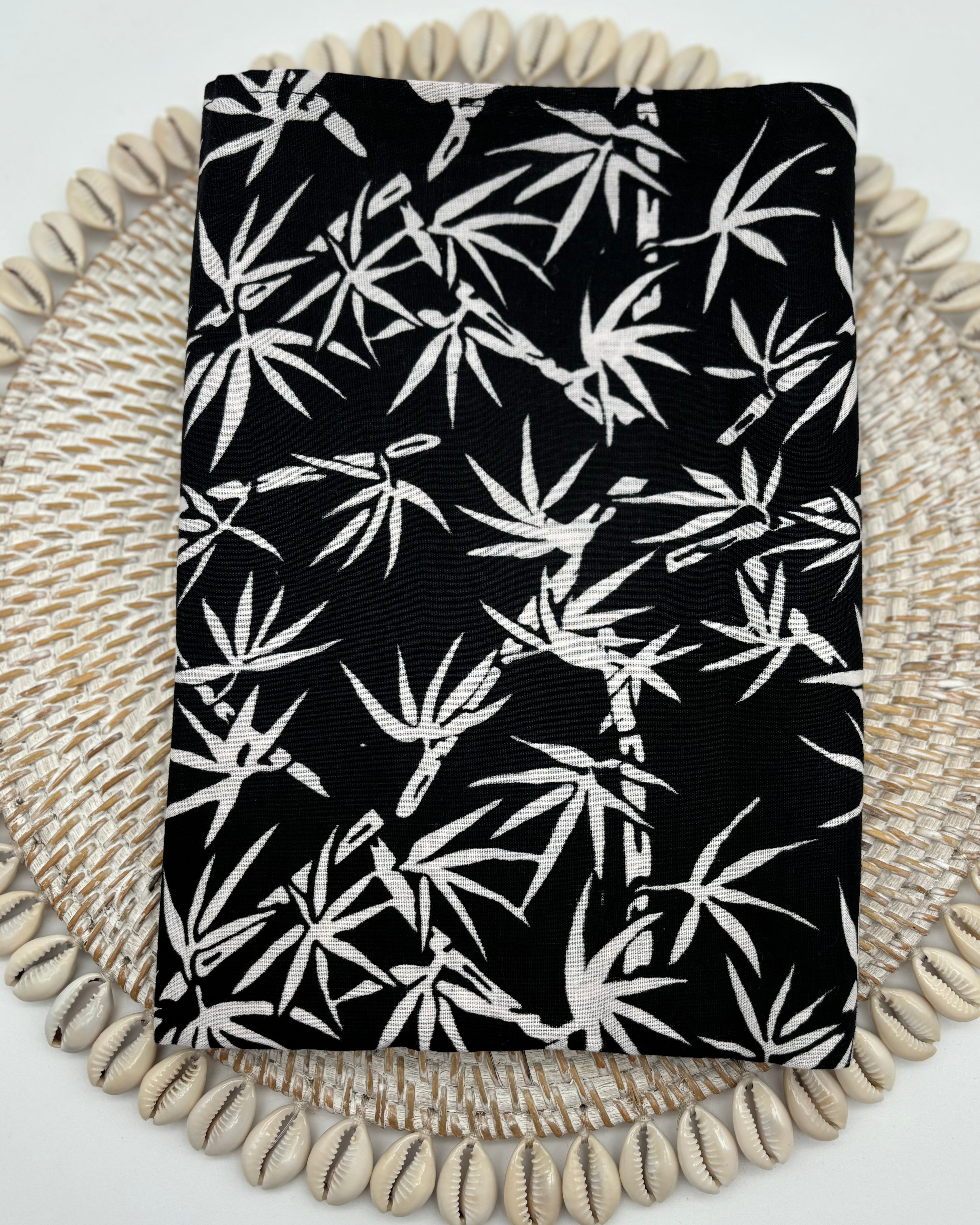 Table Runner - White Bamboo on Black