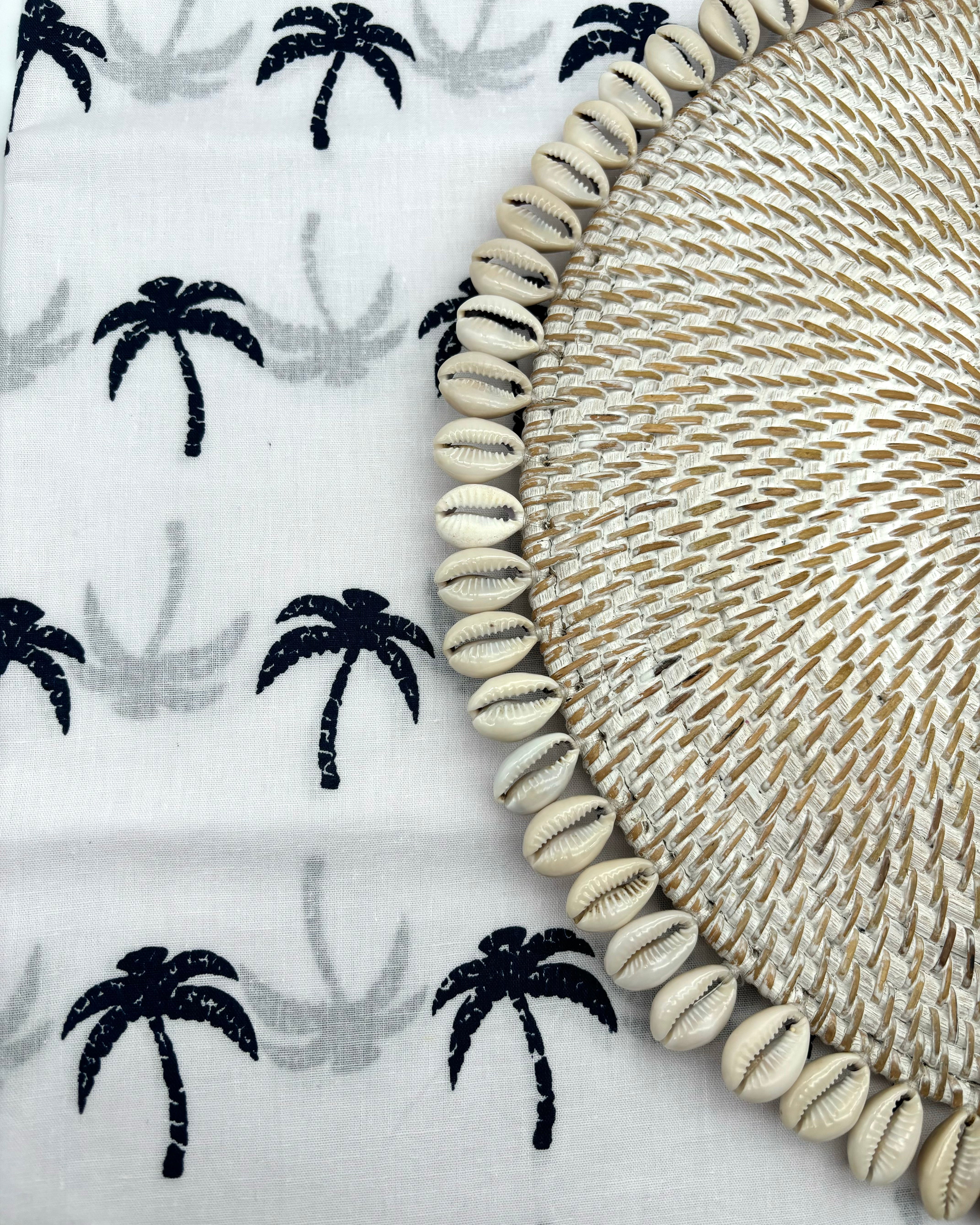 Table Runner - Navy Palm Tree