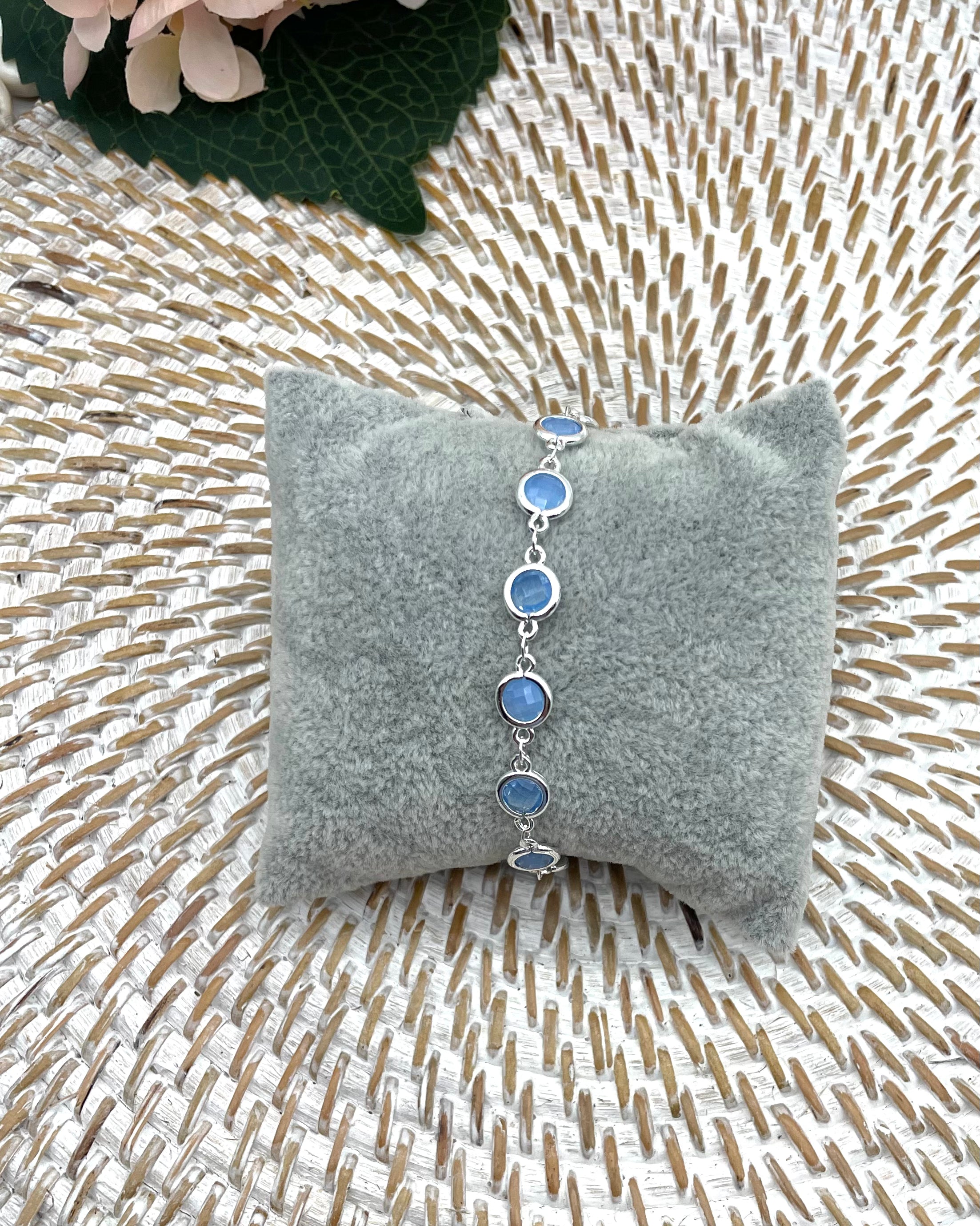 Tangier Bracelet - Silver/Sky Blue