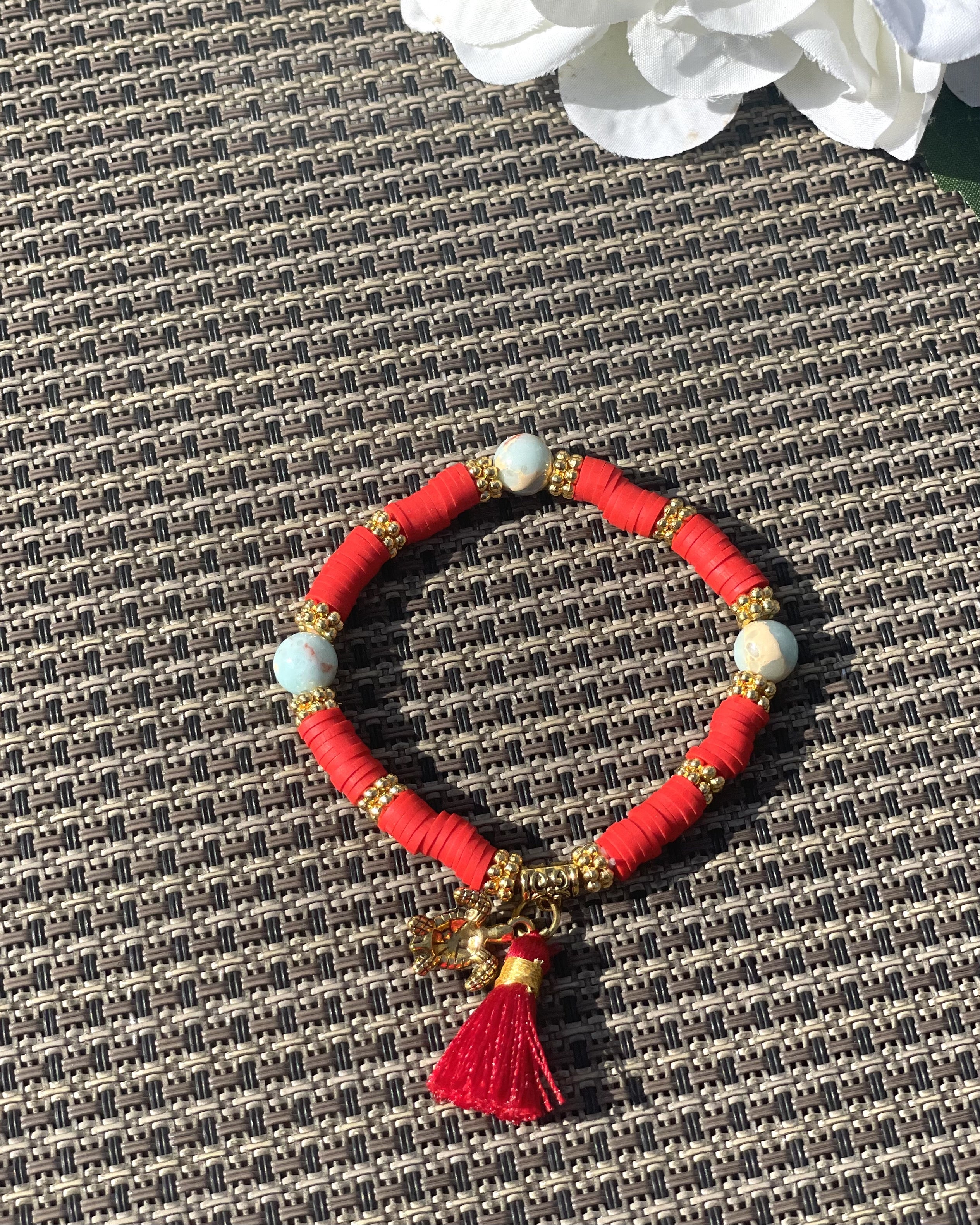 Benoa Tassel Bracelet - Red
