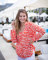 Tilly Top - Orange Zebra