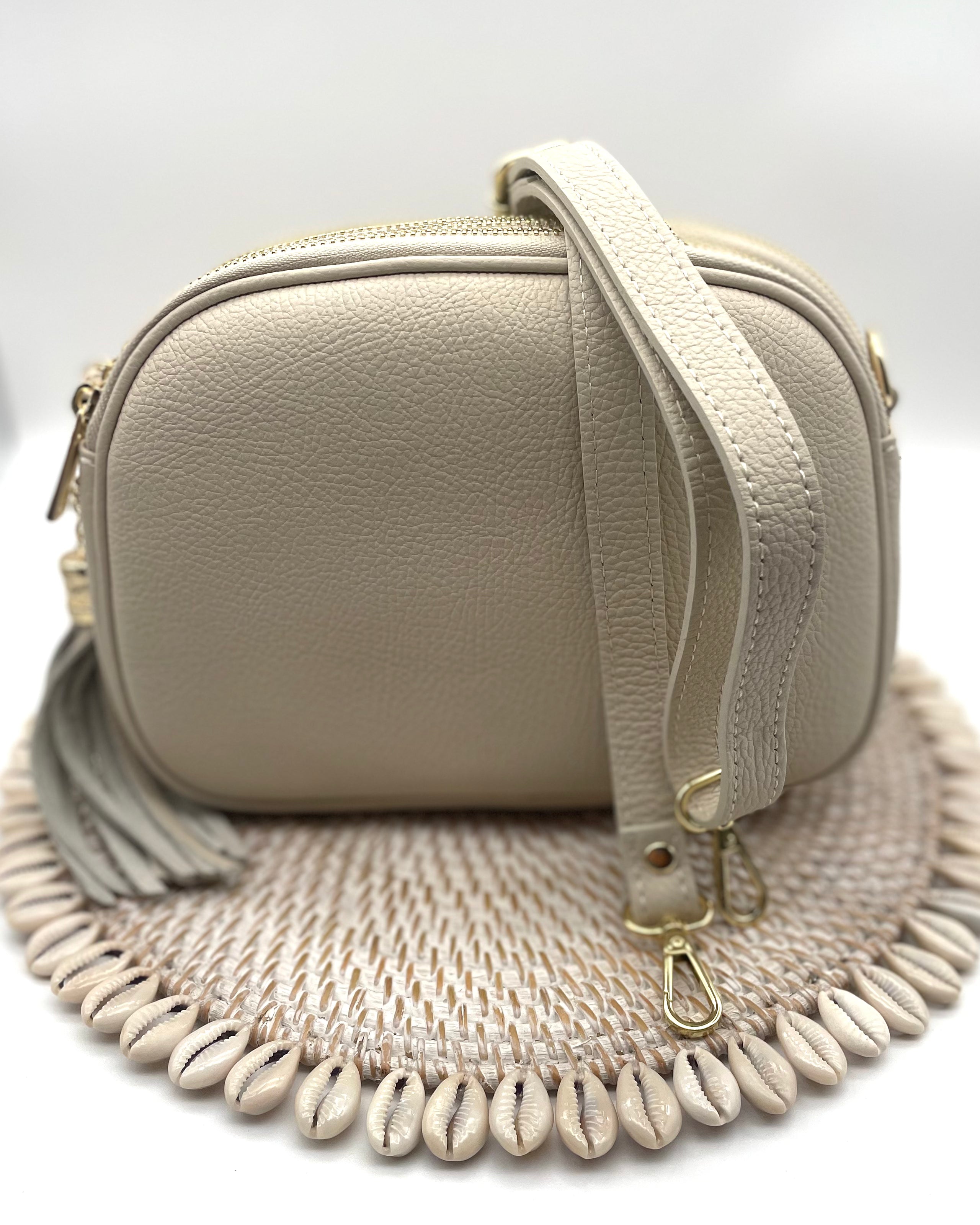 Torino Triple Zipper Bag - Cream