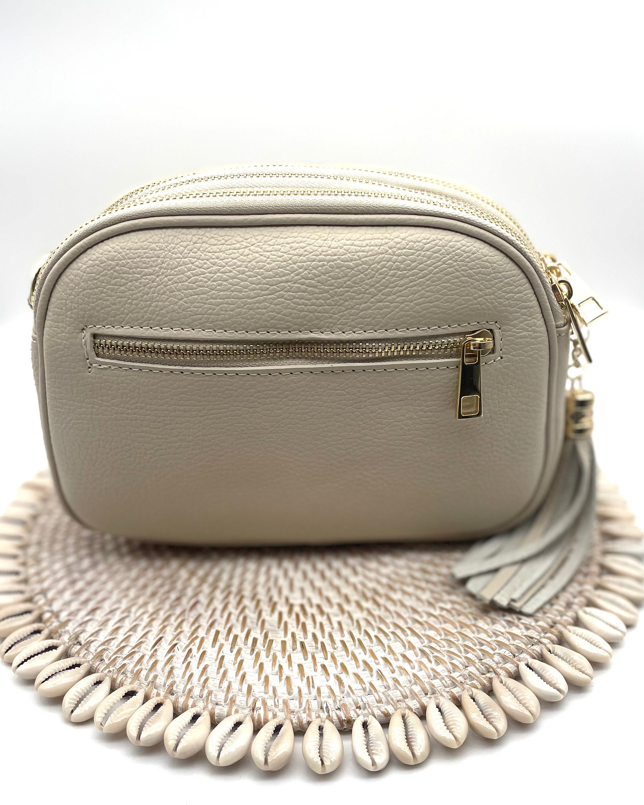 Torino Triple Zipper Bag - Cream