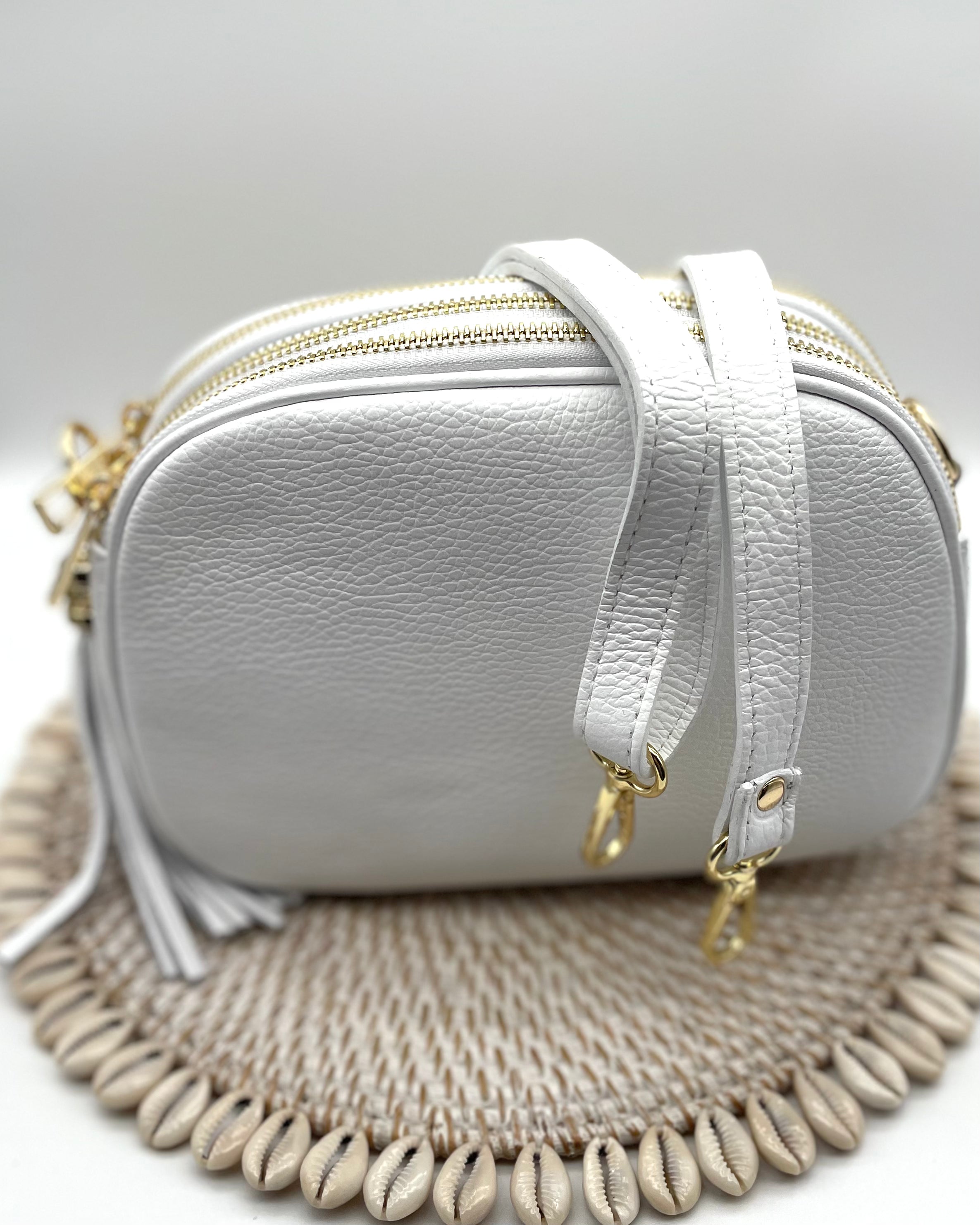 Torino Triple Zipper Bag - White