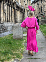Wisteria Satin Maxi Skirt - Fuchsia