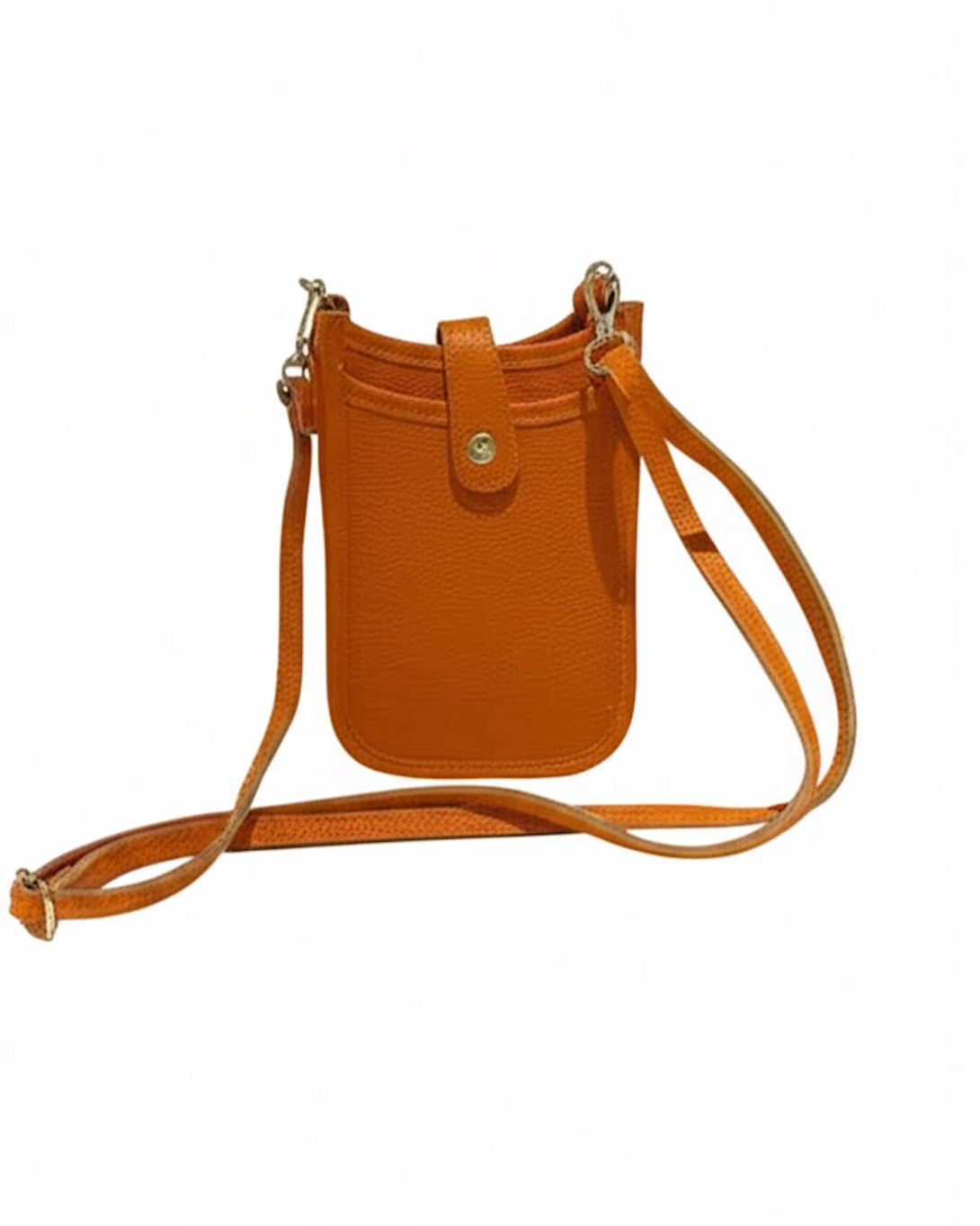 Cortona Leather Phone Bag - Orange