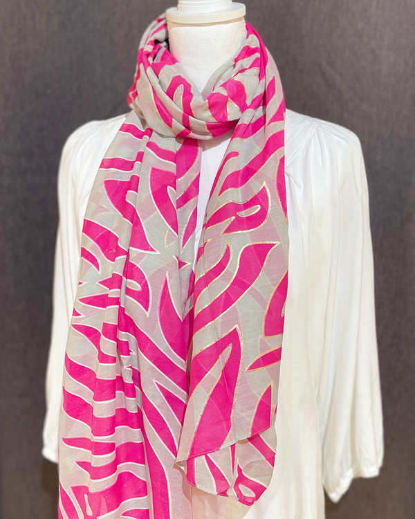 Fuchsia Zebra Scarf