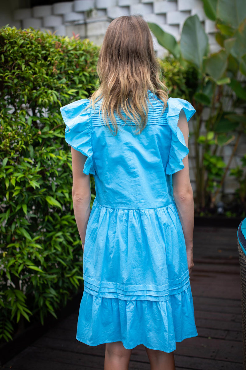 Verona Dress - Alaskan Blue Cotton