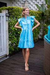 Verona Dress - Alaskan Blue Cotton