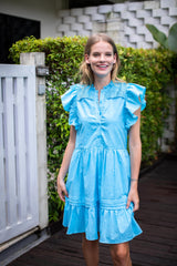 Verona Dress - Alaskan Blue Cotton