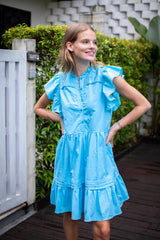 Verona Dress - Alaskan Blue Cotton