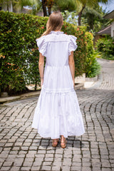 Verona Long Dress - White Cotton