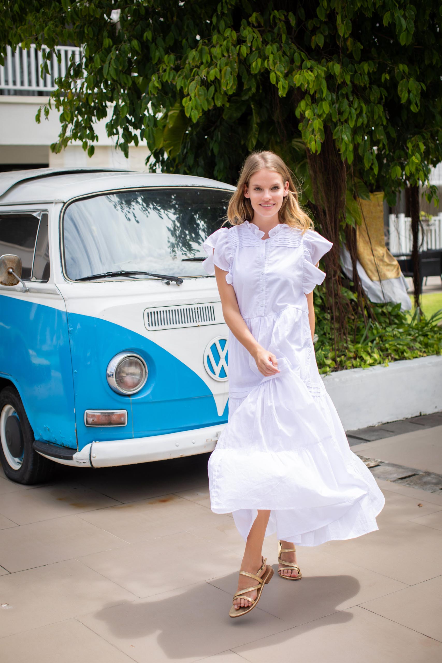 Verona Long Dress White Cotton