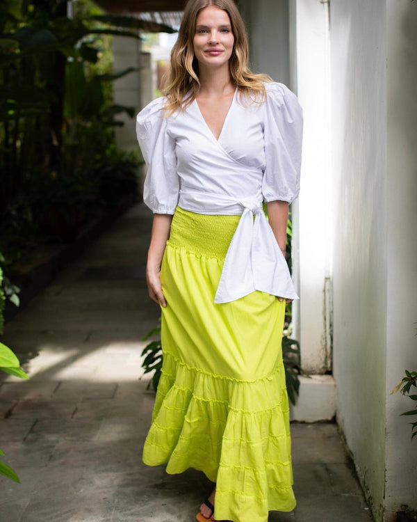 St Tropez Dress/Skirt - Acid Lime Cotton