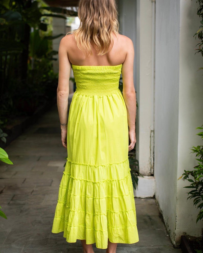 St Tropez Dress/Skirt - Acid Lime Cotton