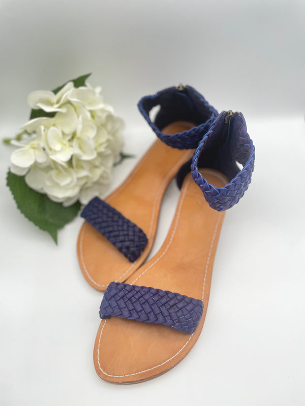 Bahama Sandal - Navy Block Heel