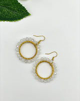 Bali Crystal Hoop Earrings - White