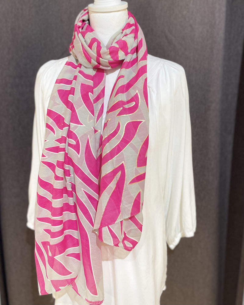Fuchsia Zebra Scarf