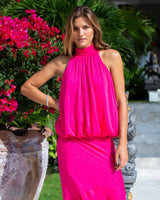 Gemma Top - Plain Fuschia Bamboo Satin