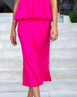 Athena Skirt - Plain Fuschia Bamboo Satin
