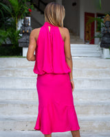 Athena Skirt - Plain Fuschia Bamboo Satin