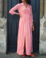 Harlow Dress - Orange Circle Geo