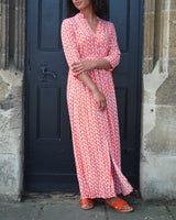 Harlow Dress - Orange Circle Geo
