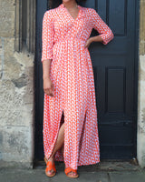 Harlow Dress - Orange Circle Geo