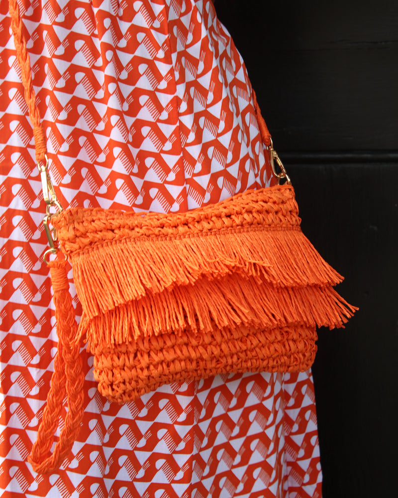Harlow Dress - Orange Circle Geo