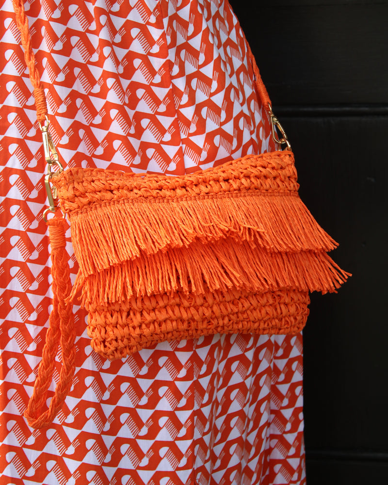 Harlow Dress - Orange Circle Geo