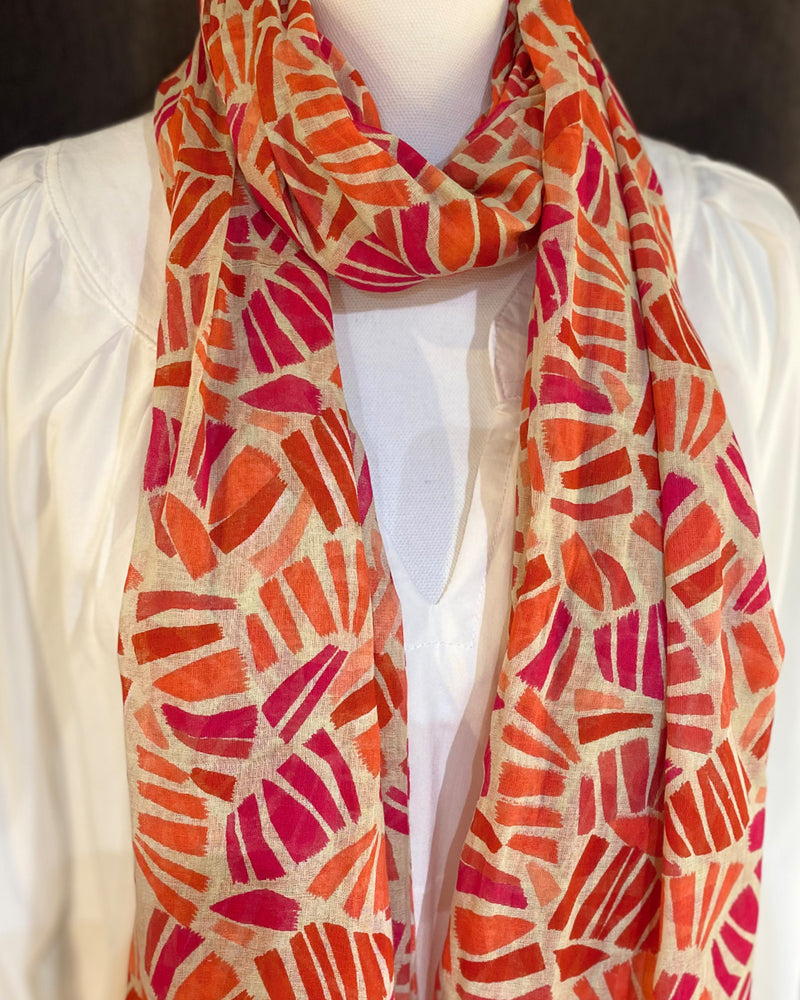 Pink Orange Abstract Scarf