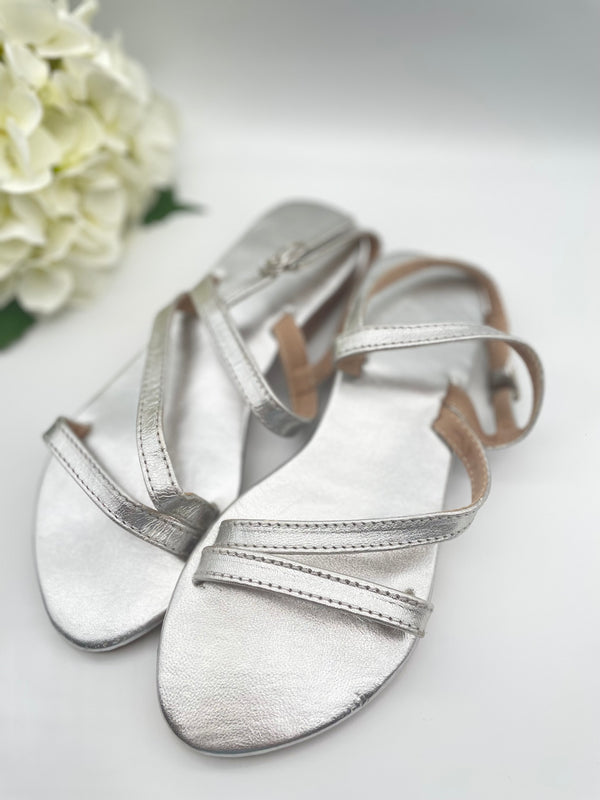 Mykonos Sandal - Silver Cross Strap