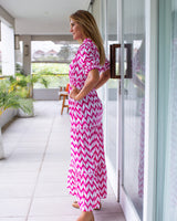 Jo Dress - Chevron Fuchsia Rose